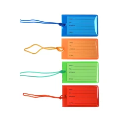Luggage Tag, Assorted Colors, 4/Pack (SPLS-TRVL-0002)<Excello Global Products Online
