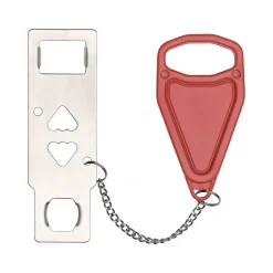 Metal Portable Door Lock, Silver/Red (SPLS-TRVL-0003)<Excello Global Products Discount
