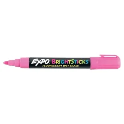 Markers|Expo BrightSticks Wet Erase Markers, Bullet Tip, Assorted, 5/Pack (14075)