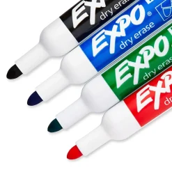 Markers|Expo Dry Erase Markers, Bullet Point, Assorted, 4/Pack (82074)