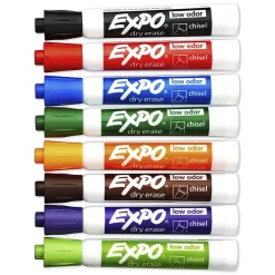 Markers|Expo Dry Erase Markers, Chisel Tip, Assorted, 192/Pack (2003995)