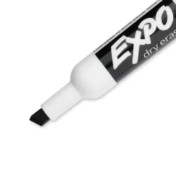 Markers|Expo Dry Erase Markers, Chisel Tip, Black, 4/Pack (80661)
