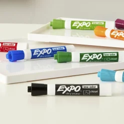 Markers|Expo Dry Erase Markers, Chisel Tip, Assorted, 8/Pack (80678)
