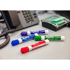 Markers|Expo Dry Erase Markers, Chisel Tip, Assorted, 4/Pack (81029)