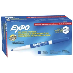 Markers|Expo Dry Erase Markers, Fine Tip, , 12/Pack (86003) Blue
