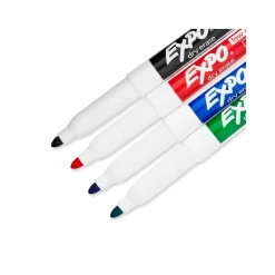 Markers|Expo Dry Erase Markers, Fine Point, Assorted, 4/Set (86074)