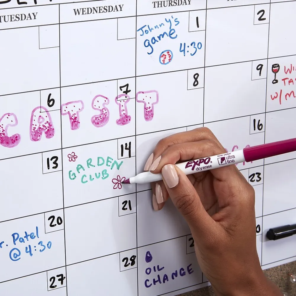 Markers|Expo Dry Erase Markers, Ultra Fine Tip, Black, 12/Pack (1871131)