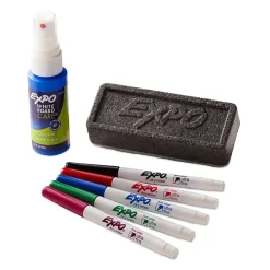 Markers|Expo Dry Erase Starter Set, Ultra Fine Tip, Assorted, 5/Set (1884310)