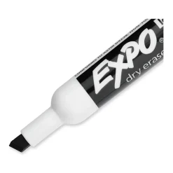 Markers|Expo Dry-Erase Marker, Chisel Tip, Black, 8/Pack (1980443)
