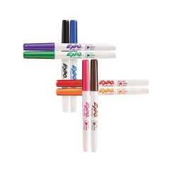 Markers|Expo Low Odor Dry Erase Marker, Ultra Fine Tip, Assorted, 8/Pack (1884309)