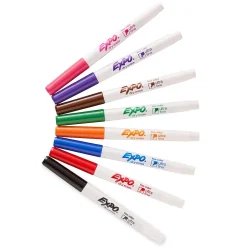 Markers|Expo Low Odor Dry Erase Marker, Ultra Fine Tip, Assorted, 8/Pack (1884309)