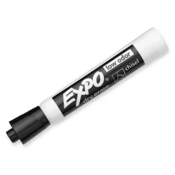 Markers|Expo Low Odor Tank Dry Erase Marker, Chisel Tip, , 12/Pack (80001) Black