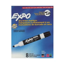 Markers|Expo Low-Odor Dry Erase Marker Sets Chisel Set Of 8 [Pack Of 2] (2PK-80078)