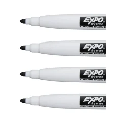 Markers|Expo Magnetic Dry Erase Markers, Fine Tip, , 4/Pack (1944745) Black