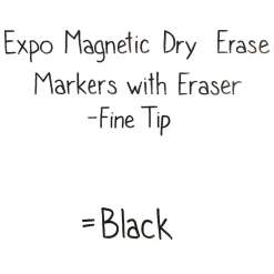 Markers|Expo Magnetic Dry Erase Markers, Fine Tip, , 4/Pack (1944745) Black