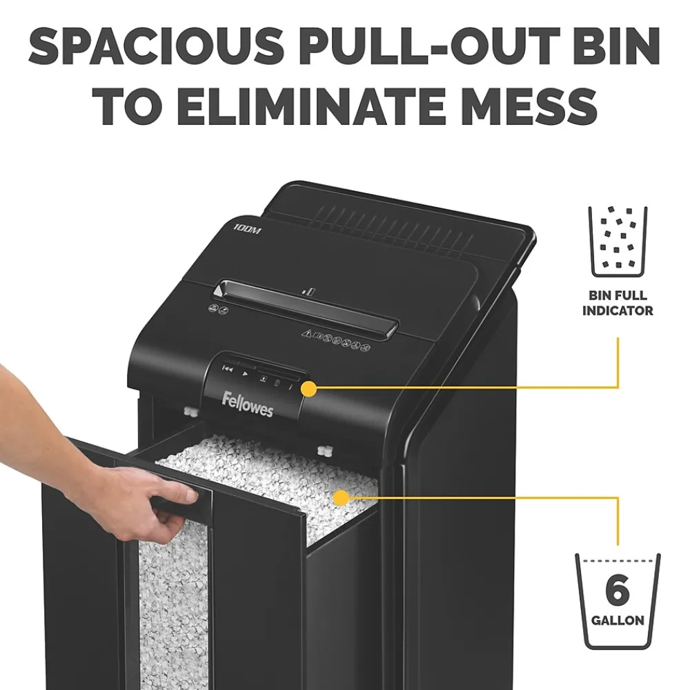 Clearance Fellowes AutoMax 100M 100-Sheet Micro-Cut Shredder (4629001)