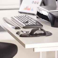 Online Fellowes Crystal Gel Wrist Rest, Non-Skid Backing, (9112201) Black
