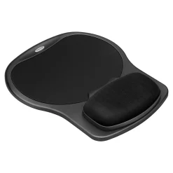 Discount Fellowes Easy Glide Gel Mouse Pad/Wrist Rest Combo, Non-Skid Base, Black (93730)