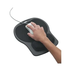 Discount Fellowes Easy Glide Gel Mouse Pad/Wrist Rest Combo, Non-Skid Base, Black (93730)