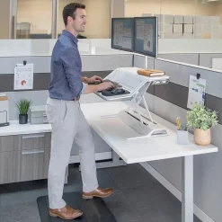 Online Fellowes Lotus DX Sit-Stand Workstation Adjustable Monitor Stand, White (8080201)