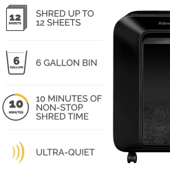 Clearance Fellowes LX200 12-Sheet Micro-Cut Shredder (5015001) Black