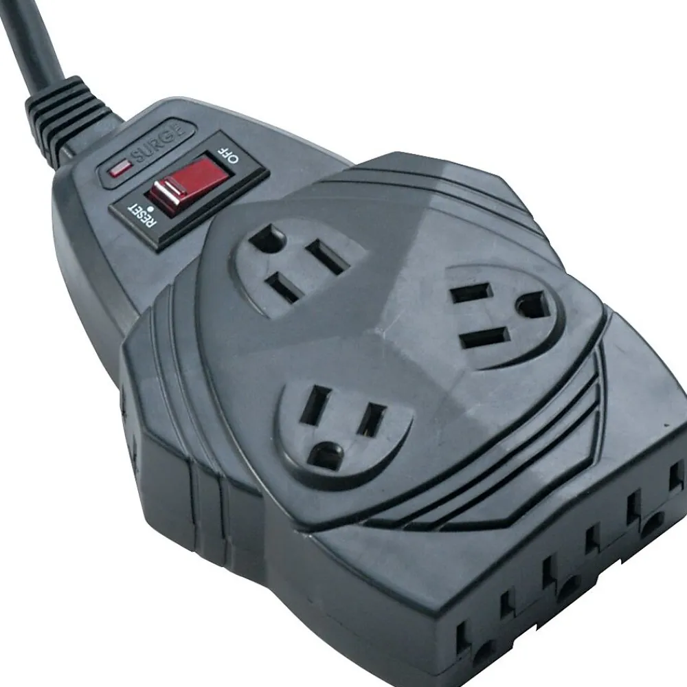 Fellowes Mighty 8-Outlet Surge Protector, 1460 Joules, 6' Cord, Black (99091)