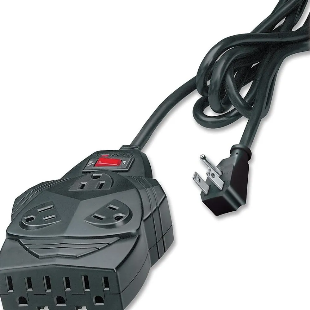 Fellowes Mighty 8-Outlet Surge Protector, 1460 Joules, 6' Cord, Black (99091)