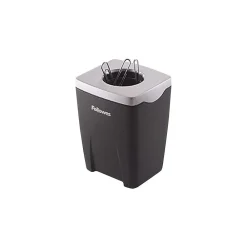 Clips & Fasteners|Fellowes ® Office Suites™ Paper Clip Cup, Black/Silver, 3-1/4