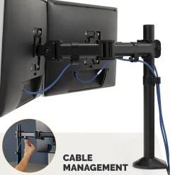 Fellowes Reflex Dual Adjustable Monitor Arm, Up to 27