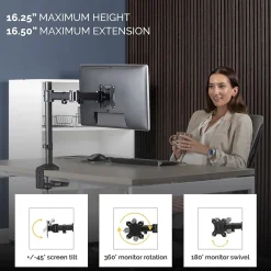 Discount Fellowes Reflex Single Adjustable Arm, Up to 32