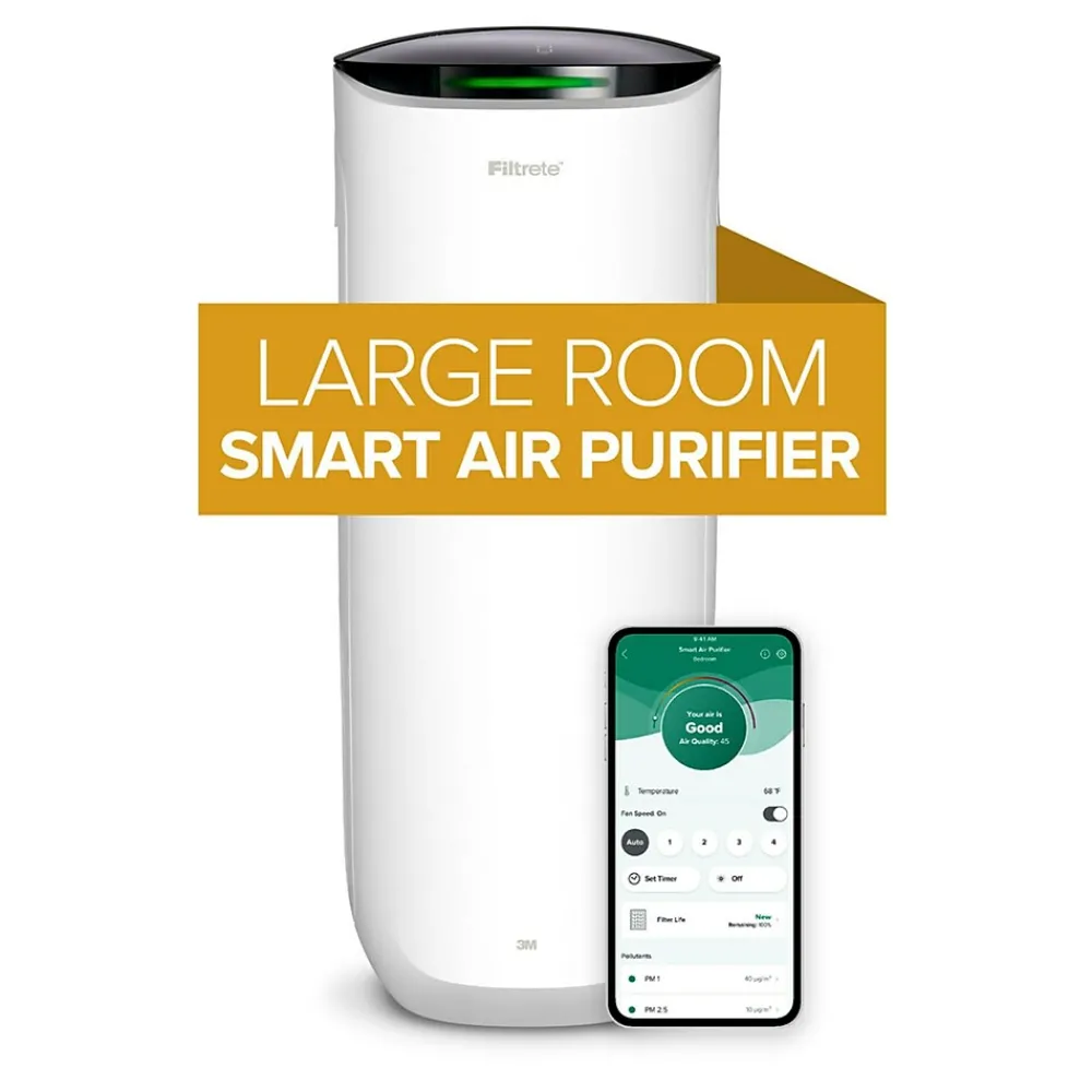 Filtrete Large Room RAP Device True HEPA Tower Air Purifier, WiFi Enabled, White (FAP-ST02N)