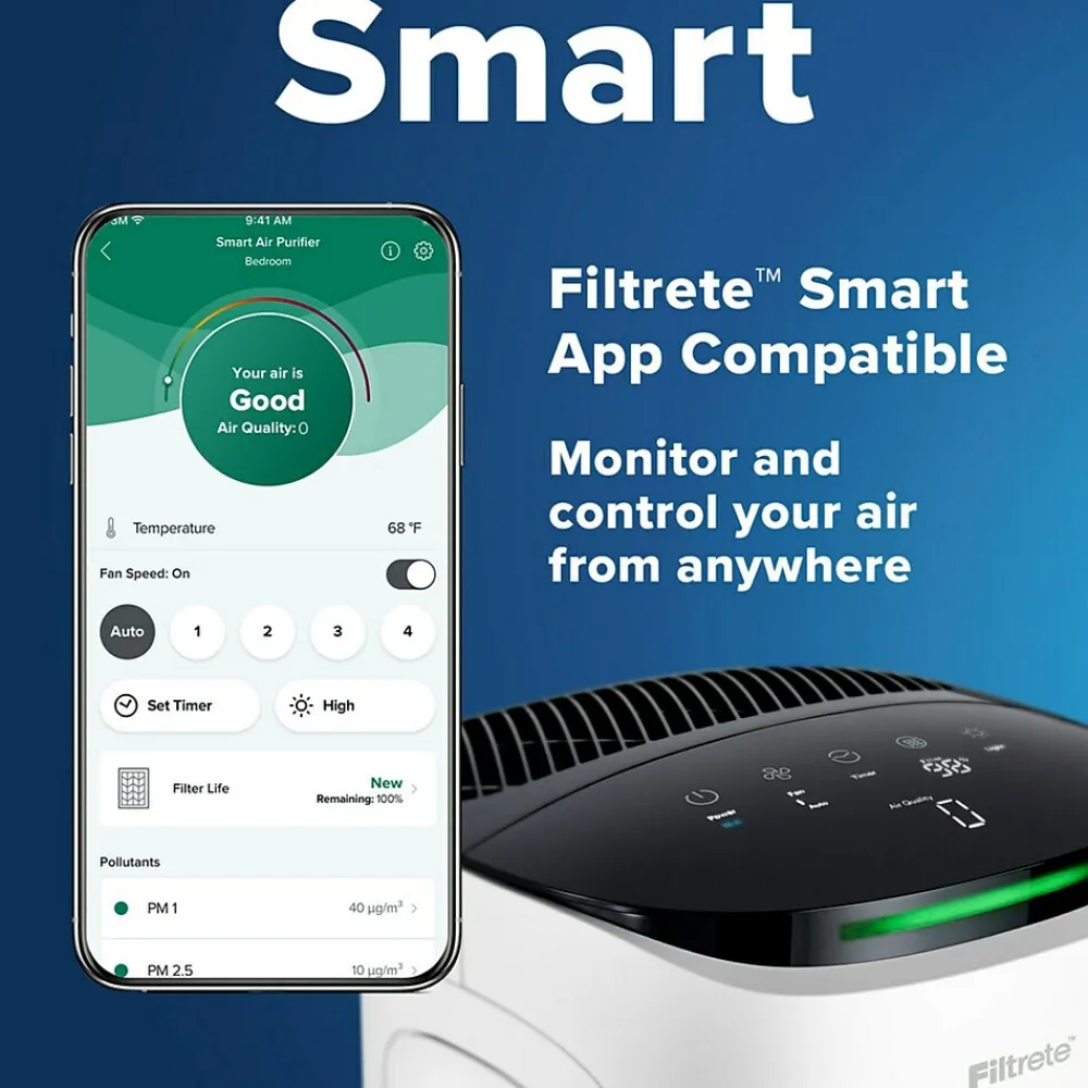 Filtrete Large Room RAP Device True HEPA Tower Air Purifier, WiFi Enabled, White (FAP-ST02N)