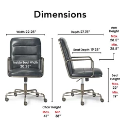 Office Chairs*Finch Franklin Bonded Leather Computer and Desk Chair, Charcoal Gray (CHR10060A)