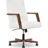 Office Chairs*Finch NEO ONE Ergonomic Velvet Fabric/Wood Swivel Executive Chair, Cream (52304-CRM)