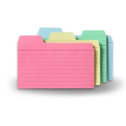 Index Cards*Find It 3" x 5" Tabbed Index Cards, Assorted Colors, 48/Pack (FT07216)
