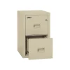 File Cabinets*FireKing Dock to Dock 2-Drawer Mobile Vertical File Cabinet, Letter/Legal, Lockable, Fire Resistant, Parchment (2R1822-CPA)