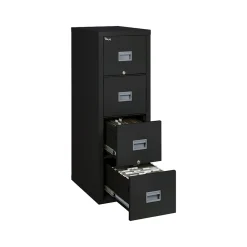 File Cabinets*FireKing Patriot 4-Drawer Vertical File Cabinet, Fire Resistant, Letter/Legal, Black, 25"D (4P1825-CBL)