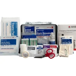 First Aid Only Metal First Aid Kit, ANSI 2021 Class A, 10 People, 76 Pieces (91323)