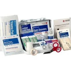 First Aid Only Metal First Aid Kit, ANSI 2021 Class A, 10 People, 76 Pieces (91323)