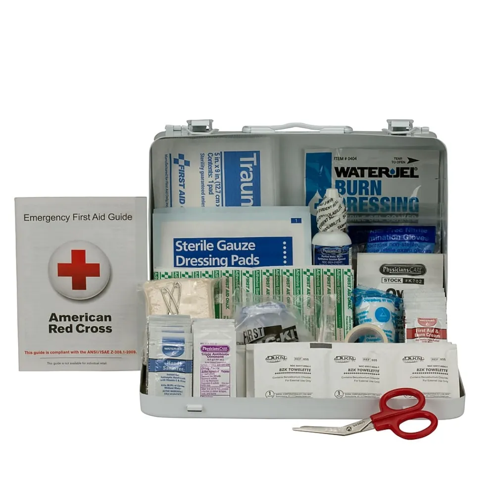 First Aid Only Metal First Aid Kit, ANSI 2015 Class A, 25 People, 89 Pieces (90560)