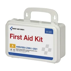 First Aid Only Plastic Weatherproof First Aid Kit, ANSI 2021 Class A, 10 People, 76 Pieces (91322)
