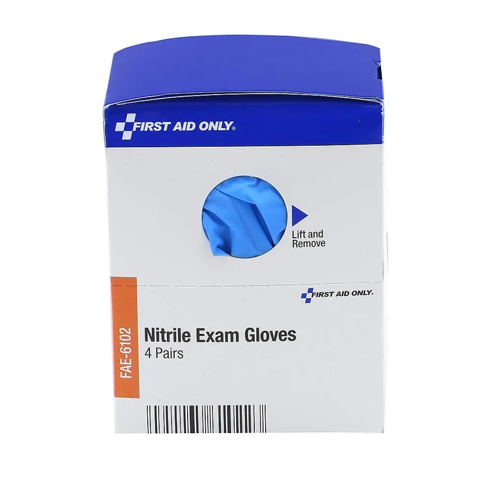 First Aid Only , Refill, Powder Free Nitrile Exam Gloves, Latex Free, Large, 8/Box (FAE-6102)<SmartCompliance Online