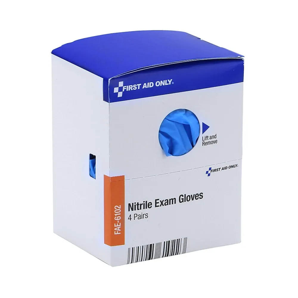 First Aid Only , Refill, Powder Free Nitrile Exam Gloves, Latex Free, Large, 8/Box (FAE-6102)<SmartCompliance Online