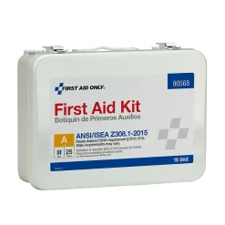 First Aid Only Unitized Metal First Aid Kit, ANSI 2015 Class A, 25 People, 82 Pieces (90568)