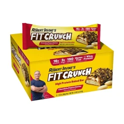 FITCRUNCH Gluten-Free Chocolate Peanut Butter High-Protein Baked Bar, 1.62 oz., 9 Bars/Box (FC201E)