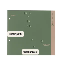 Pocket Folders|Five Star 100% Recycled 3-Hole Punched 2-Pocket Paper Folder, Assorted Colors (330027-22)