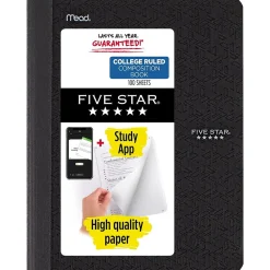 Composition Notebooks|Five Star Composition Notebooks, 7.5" x 9.7", College Ruled, 100 Sheets, Each (9120)