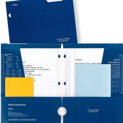 Pocket Folders|Five Star 4-Pocket Laminated Folder, Assorted Colors (33106)