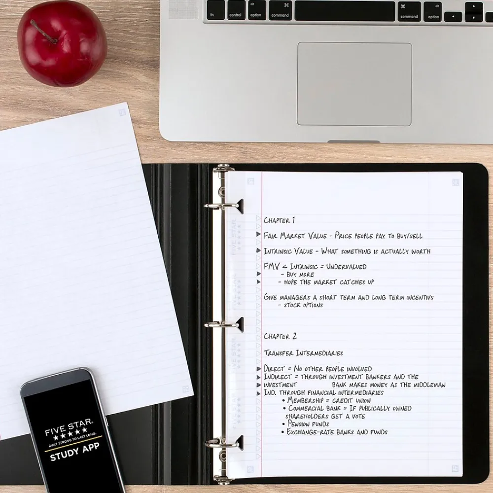 Filler Paper|Five Star Reinforced College Ruled Filler Paper, 8.5" x 11", 100 Sheets/Pack (17102/17010)