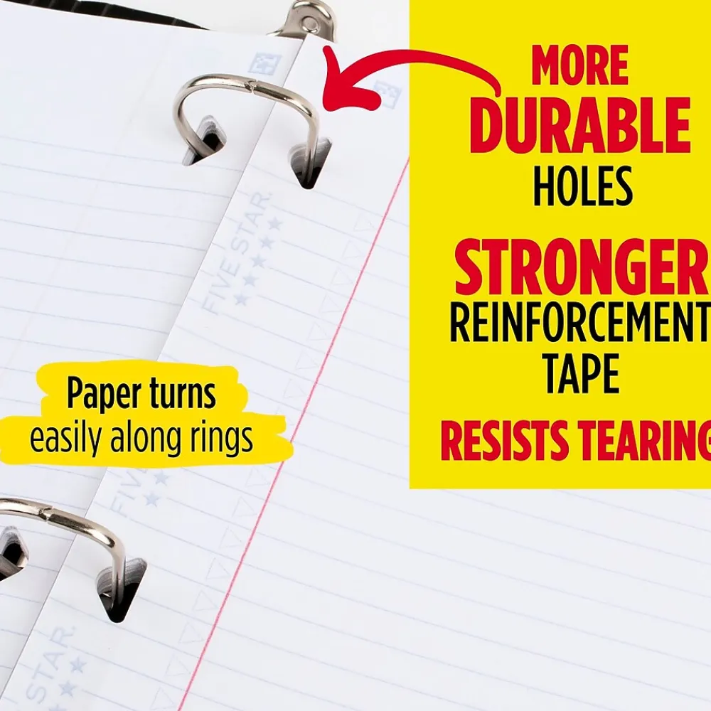 Filler Paper|Five Star Reinforced College Ruled Filler Paper, 8.5" x 11", 100 Sheets/Pack (17102/17010)